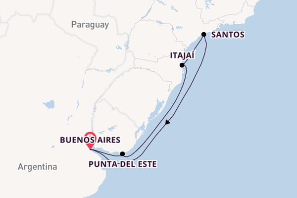 South America from Buenos Aires, Argentina with the MSC Splendida