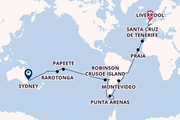 World Cruise from Liverpool, England with the Bolette