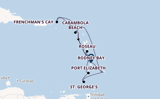 Zuidelijke Caraïben vanaf Philipsburg, St. Maarten, Nederlandse Antillen met de Seabourn Ovation