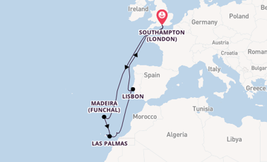 Canary Islands from Southampton, England with the Queen Victoria