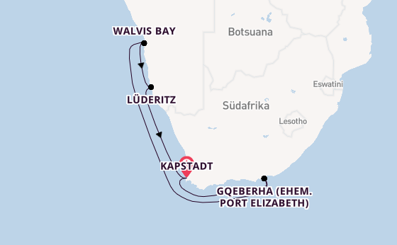 Südliches Afrika ab Kapstadt, Südafrika auf AIDAblu