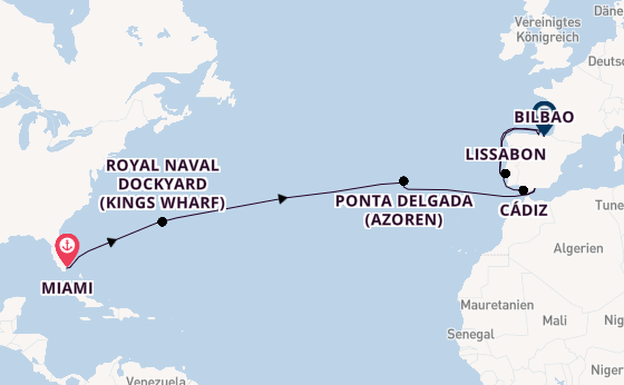 Transatlantik ab Miami auf der Seven Seas Grandeur