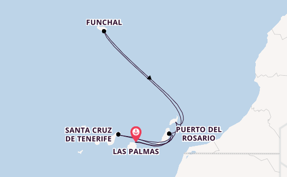 Canary Islands from Las Palmas, Gran Canaria, Spain with the MSC Fantasia