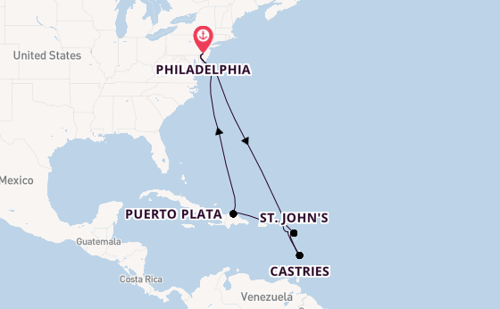 Caribbean from Philadelphia, Pennsylvania, USA with the Norwegian Pearl