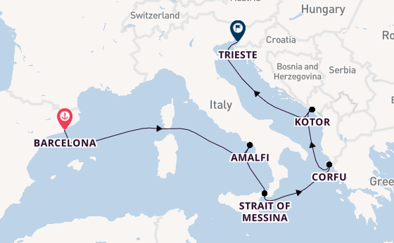 Western Mediterranean from Barcelona, Spain with the Queen Victoria