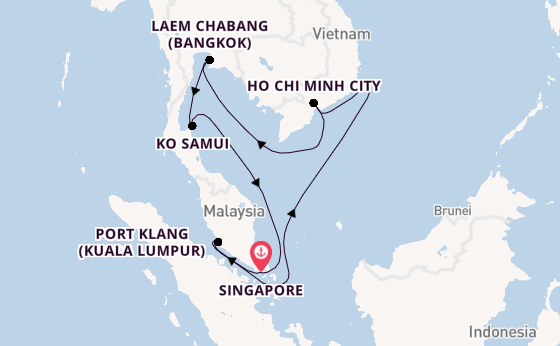South East Asia from Singapore, Singapore with the Royal Princess