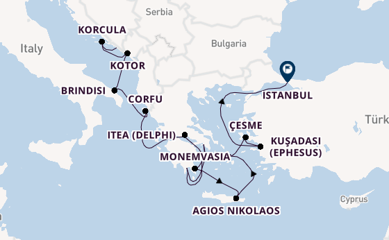 Eastern Mediterranean from Dubrovnik, Croatia with the Seabourn Ovation 