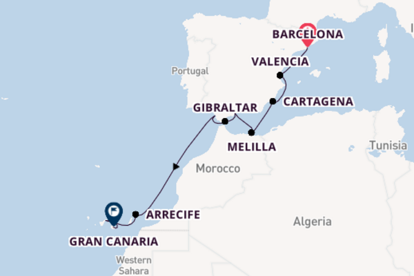 Voyage with the Azamara Quest to Gran Canaria from Barcelona