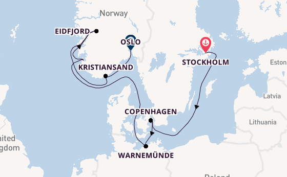 Norway from Stockholm, Sweden with the MSC Magnifica