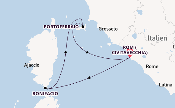 Westliches Mittelmeer ab Civitavecchia (Rom), Italien auf der Royal Clipper