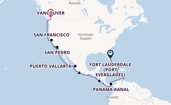 USA Westküste ab Vancouver, Kanada auf der Island Princess