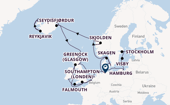 Britse Eilanden vanaf Helsinki, Finland met de Regal Princess