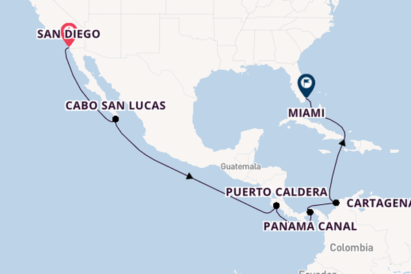 Central America from San Diego, California, USA with the MSC Poesia