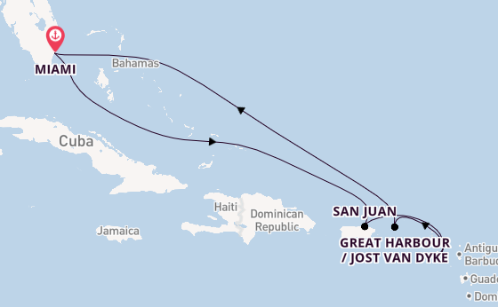 Caribbean from Miami, Florida, USA with the Seabourn Quest