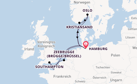 Norwegen ab Hamburg auf AIDAnova