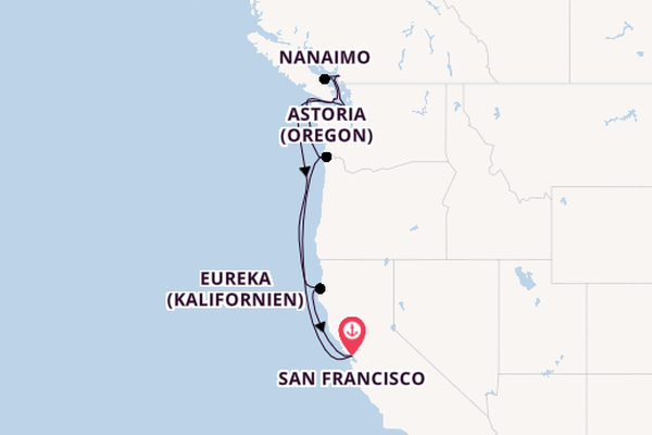 USA Westküste ab San Francisco, USA auf der EUROPA