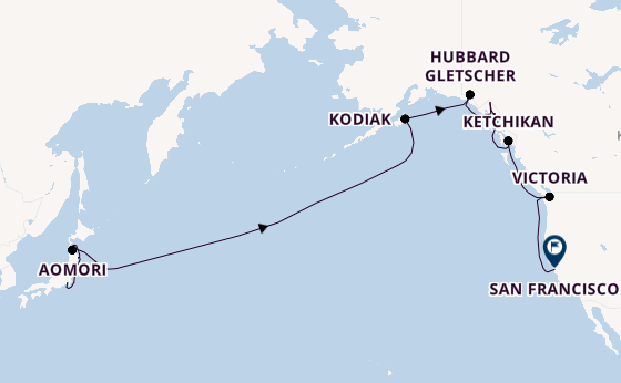 Transpazifik ab Tokio, Japan auf der Seven Seas Splendor
