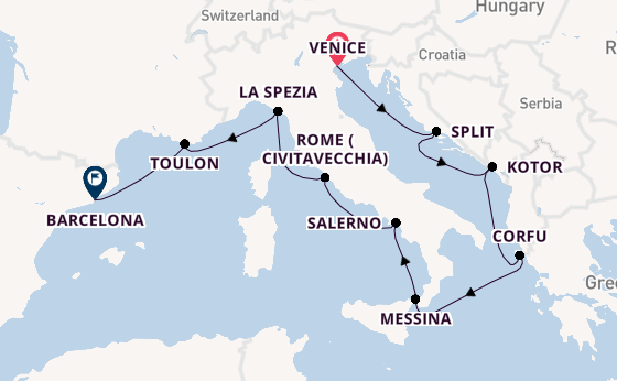 Mediterranean Sea from Venice, Italy with the Sirena