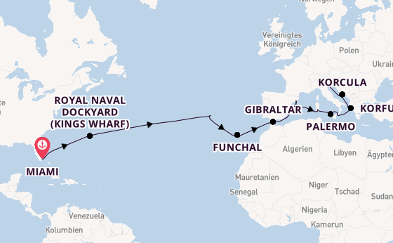 Transatlantik ab Miami auf der Sirena