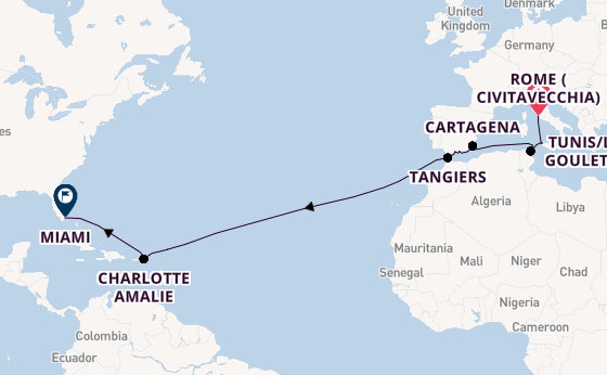 Transatlantic from Rome (Civitavecchia), Italy with the Azamara Onward