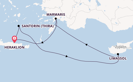 Östliches Mittelmeer ab Deutschland auf der Mein Schiff 5