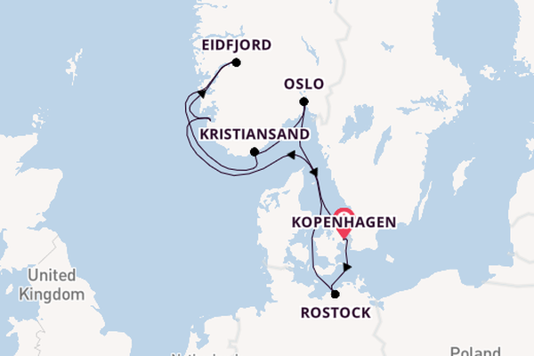 Noorwegen vanaf Kopenhagen, Denemarken met de MSC Magnifica