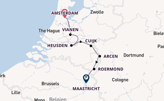 Erleben Sie Amsterdam, Roermond und Maastricht