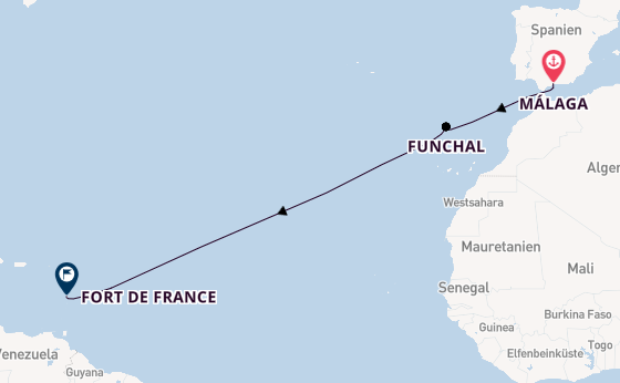 Westliches Mittelmeer ab Málaga, Spanien auf der Le Bougainville