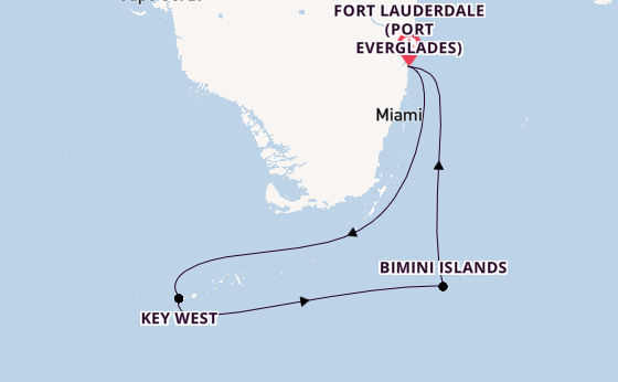 Caribbean from Fort Lauderdale (Port Everglades), Florida, USA with the Jewel of the Seas