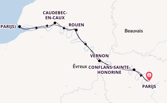 Seine vanaf Parijs, Frankrijk met de VIVA BEYOND