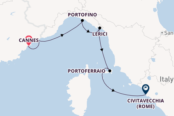 Westelijke Middellandse Zee vanaf Cannes, Frankrijk met de Royal Clipper