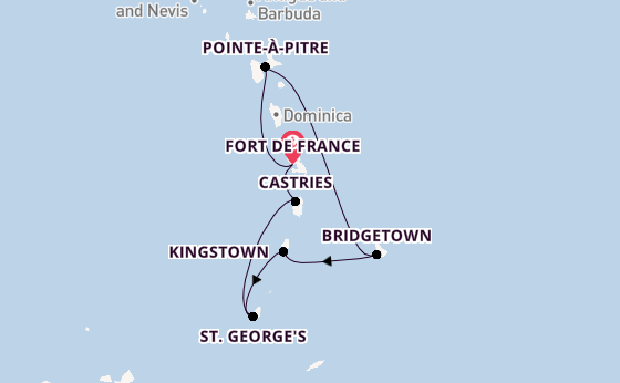 Zuidelijke Caraïben vanaf Fort de France, Martinique met de MSC World Europa