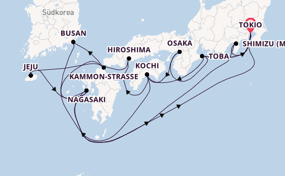 Japan ab Tokio, Japan auf der Diamond Princess