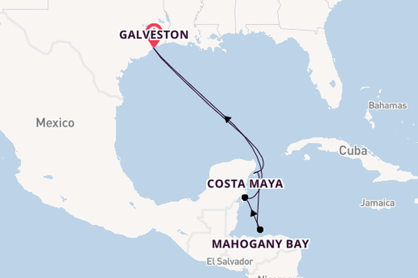 Westelijke Caraïben vanaf Galveston, Verenigde Staten met de Carnival Dream