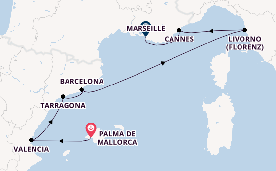 Westliches Mittelmeer ab Palma de Mallorca auf AIDAmar