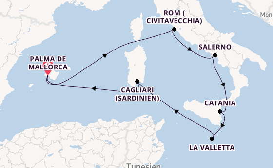 Westliches Mittelmeer ab Deutschland auf der Mein Schiff 3