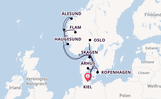 Große Skandinavien-Reise ab Kiel