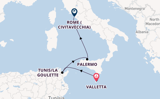 Western Mediterranean from Valletta, Malta with the EXPLORA II