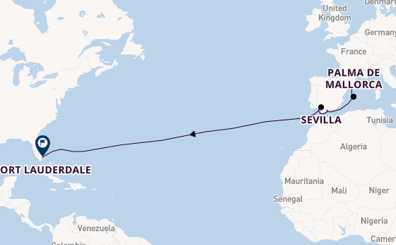 trans-Atlantisch vanaf Barcelona, Spanje met de Legend of the Seas