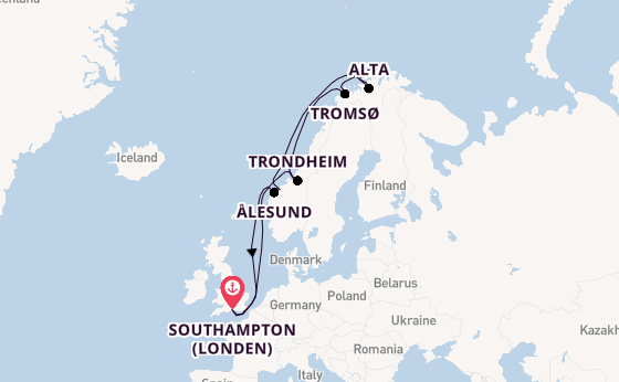 Noorwegen vanaf Southampton (Londen), Engeland met de Majestic Princess