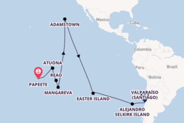 Sailing with the Silver Cloud to Valparaíso (Santiago) from Papeete