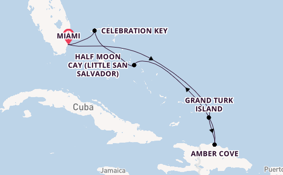 Caribbean from Miami, Florida, USA with the Carnival Celebration