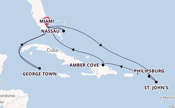 Caribbean from Miami, Florida with the MSC Seashore