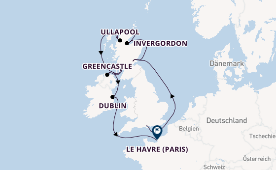 Britische Inseln ab Southampton, Großbritannien auf der Sonata (Oceania)