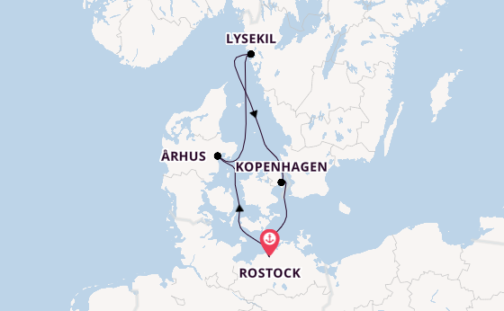 Europa vanaf Rostock, Warnemünde, Duitsland met AIDAdiva