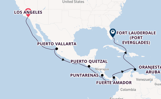 Central America from Los Angeles, California, USA with the Island Princess