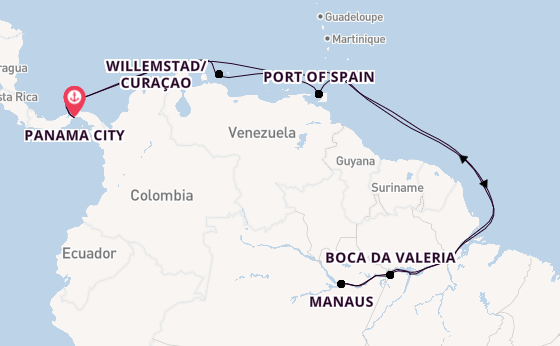 Southern Caribbean from Panama City, Panama with the Seven Seas Grandeur