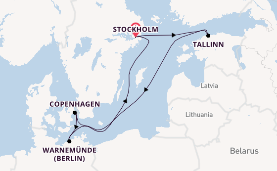 Baltic Sea from Stockholm, Sweden with the MSC Splendida