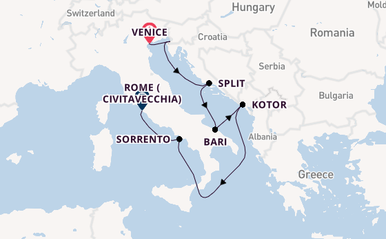 Mediterranean Sea from Venice, Italy with the Silver Ray