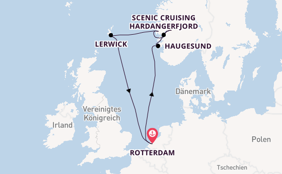 Norwegen ab Rotterdam, Niederlande auf der Rotterdam